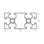 T-Slot 45x90 Extra Light G Series-0