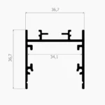 ASP-0435-SİYAH (37 MM. LİNEER LED PROFİL) - Görsel 2