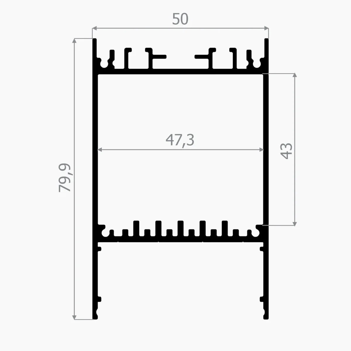 ASP-0560-SİYAH (50 MM. SARKIT LİNEER LED PROFİL) - Image 2