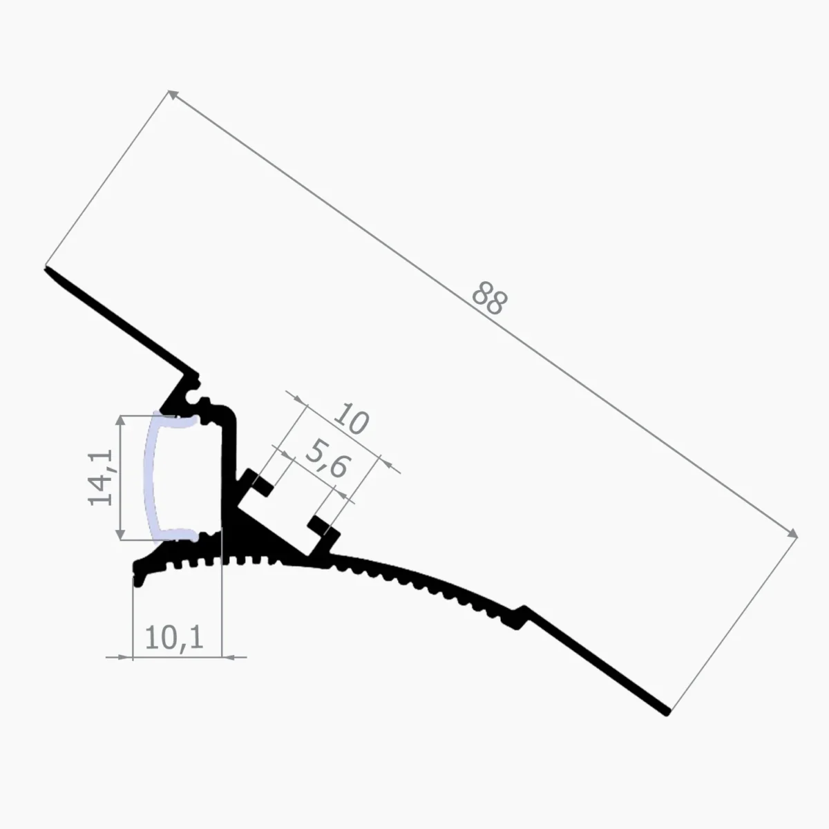 ASPT-0680 (88 MM. SIVA ALTI TRIMLESS KÖŞE LED PROFİL) - Görsel 2