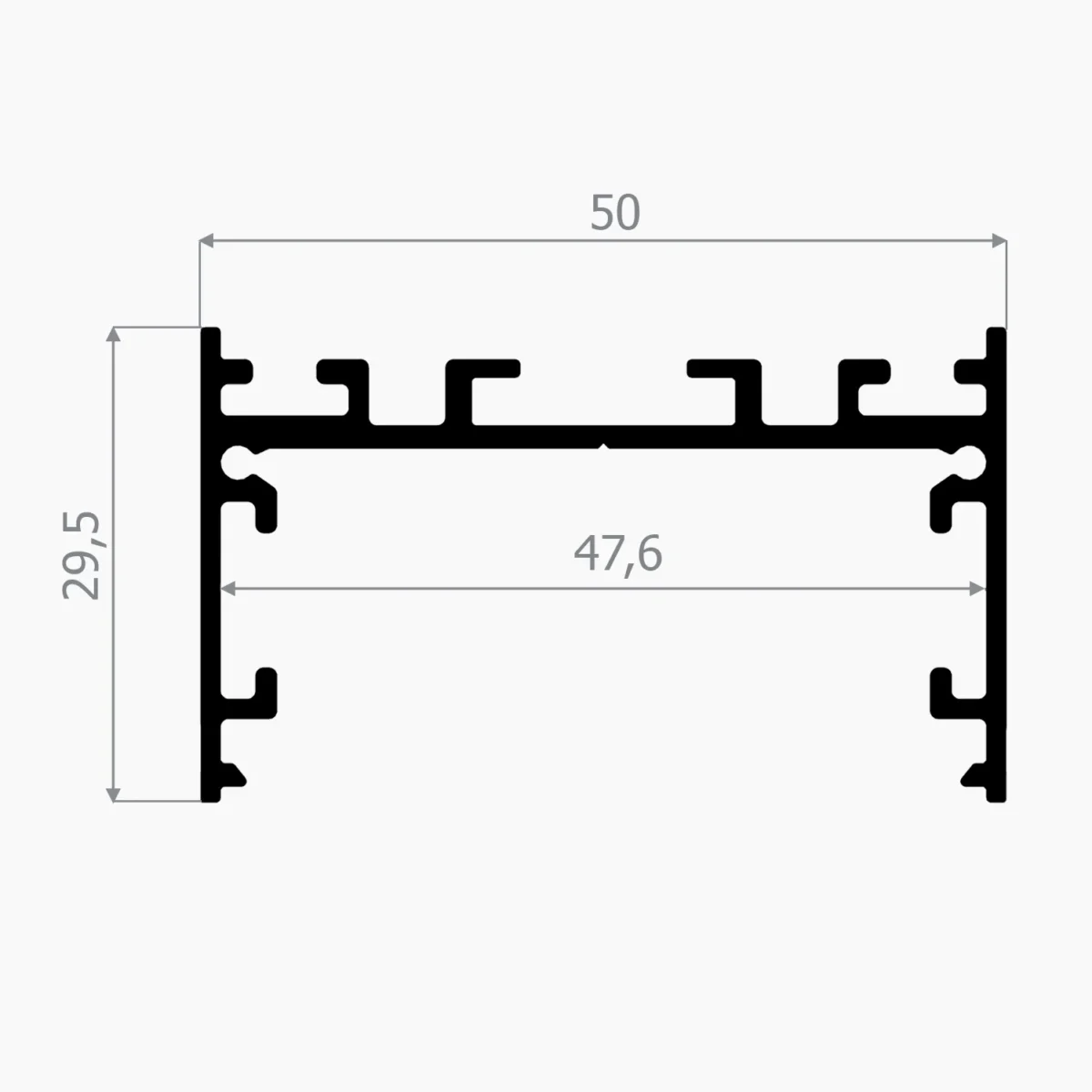 ASPL-0455-SİYAH (50 MM. LİNEER LED PROFİL) - Image 5
