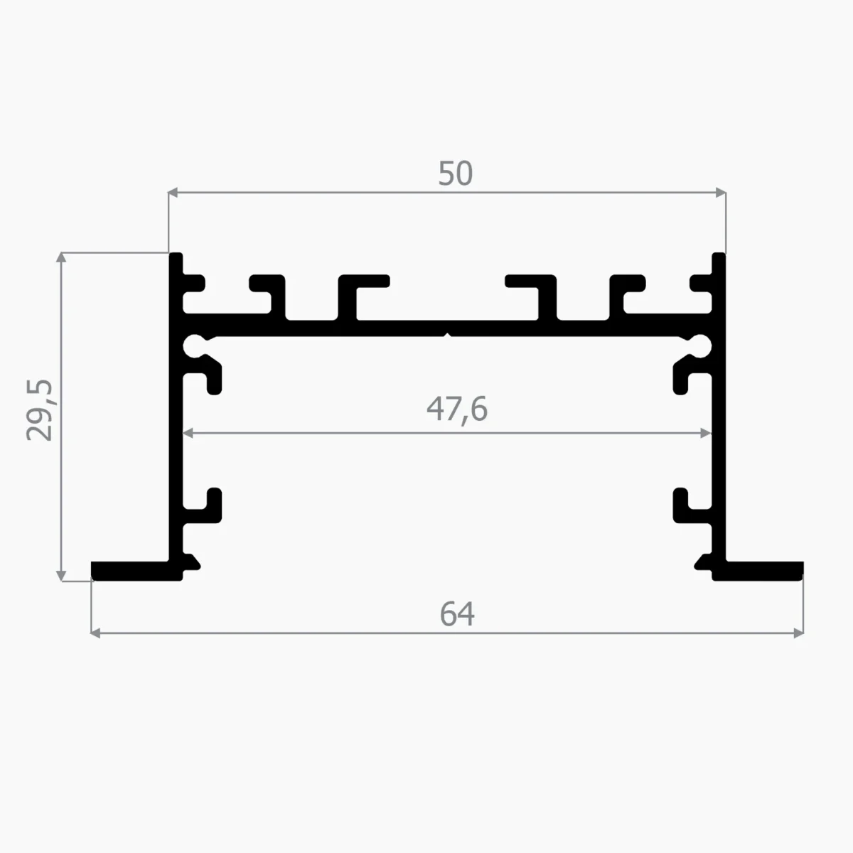 ASPL-0450-BEYAZ (50 MM. SIVA ALTI LİNEER LED PROFİL) - Image 3