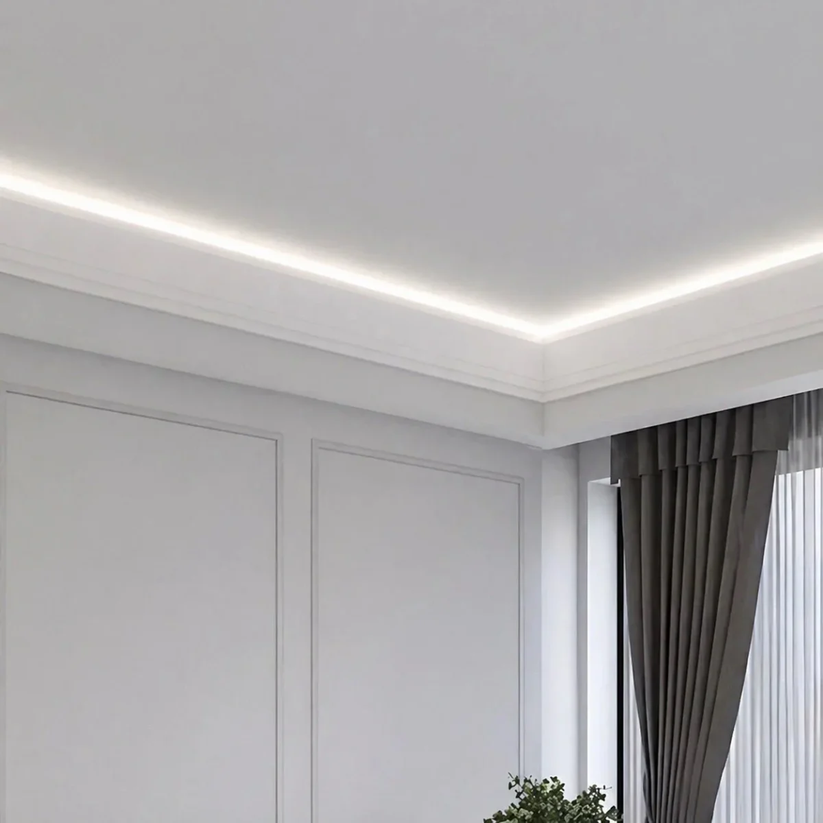 ASPL-01114 (80 MM. BEYAZ TAVAN KÖŞE LED PROFİLİ) - Görsel 5